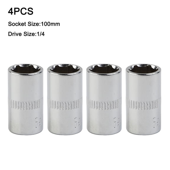 1/4-inch Drive 6-Point 10mm Shallow Socket Set  Chrome Vanadium Steel Repair Tool for DIY, Automotive & Household (4-Pack)