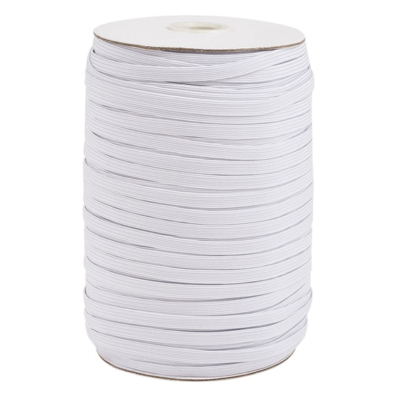 1/4 inch Flat Elastic Rope Cord Heavy Stretch Knit Elastic with Spool White 6mm about 190~200yards/roll (570~600 feet/roll)