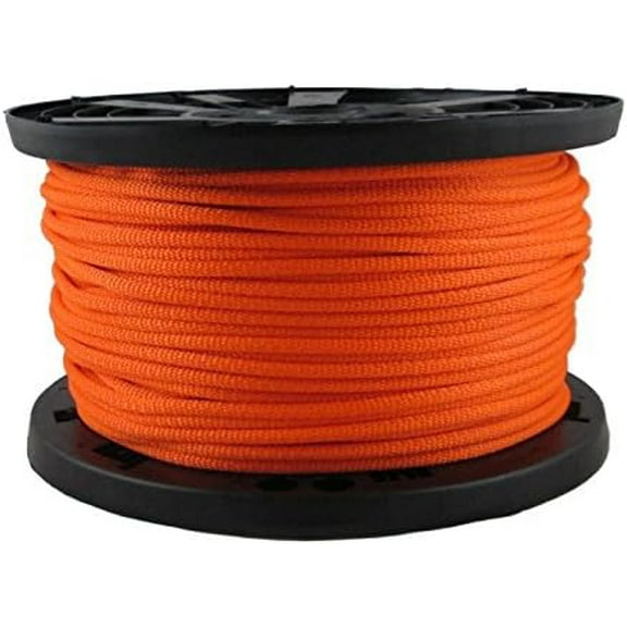 1/4 inch Neon Orange Dacron Polyester Rope - 500 Foot Spool | Solid Braid - High Visibility - UV and Abrasion Resistant - Low Stretch$$Tools & Hardware Other