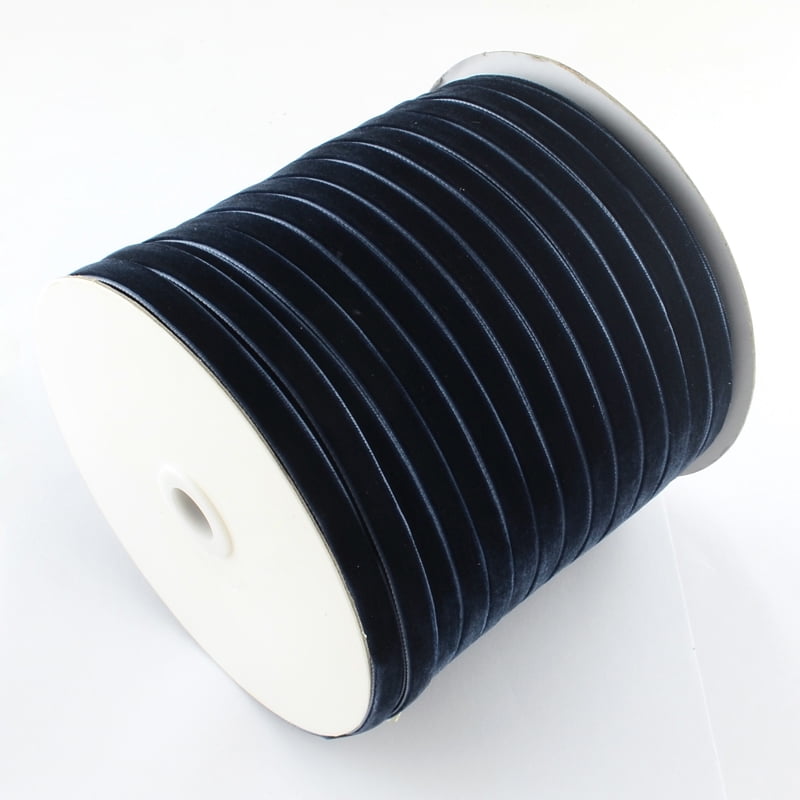 1/4 inch Single Face Velvet Ribbon Prussian Blue 1/4 inch(6.5mm) 200yards/roll(182.88m/roll)