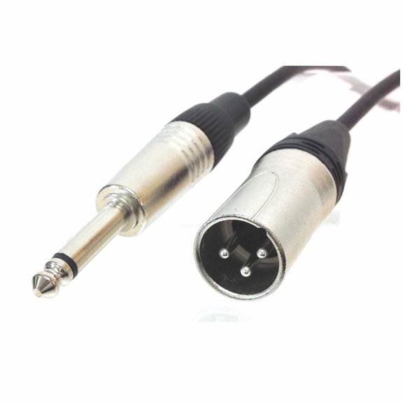 1/4 inch TS Male to XLR Male Unbalanced Mic/Audio Cable