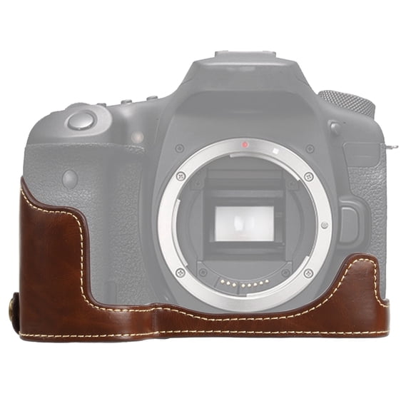 1/4 inch Thread PU Leather Camera Half Case Base for Canon EOS 90D