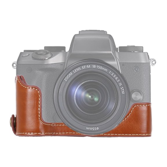 1/4 inch Thread PU Leather Camera Half Case Base for Canon EOS M5