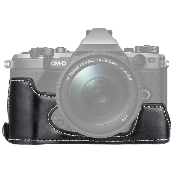 1/4 inch Thread PU Leather Camera Half Case Base for Olympus EM5 / EM5 Mark II