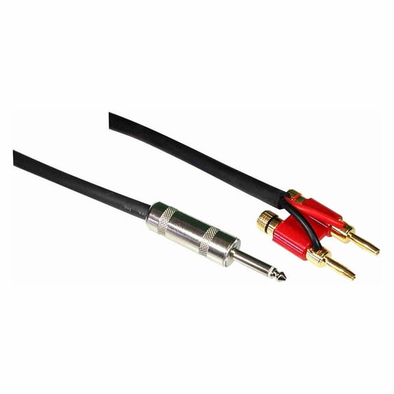 1/4 inch to Dual Banana 2 Conductor, 12 awg Pro Audio Speaker Cable