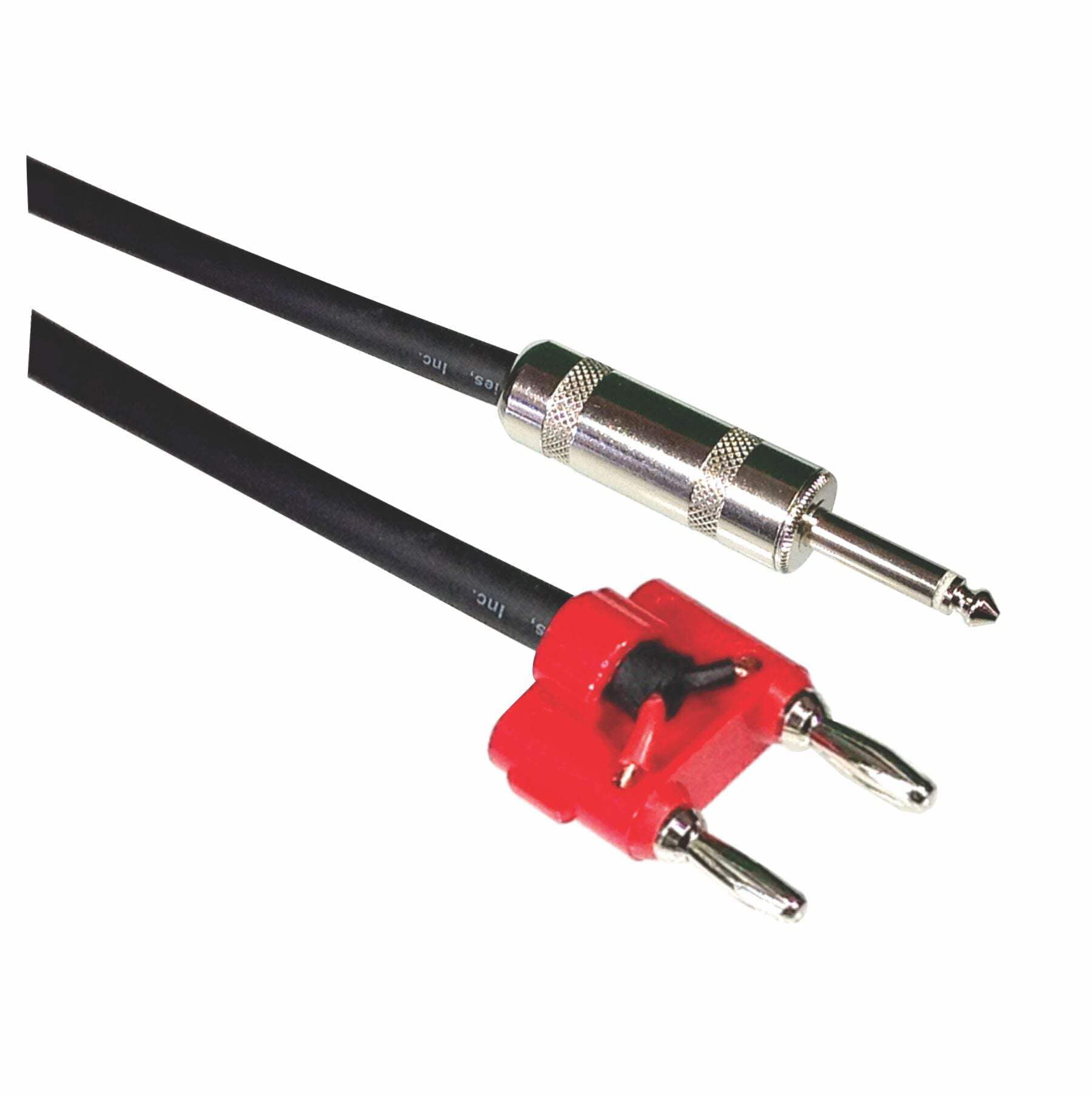 1/4 inch to Dual Banana 2 Conductor, 16 awg Pro Audio Speaker Cable