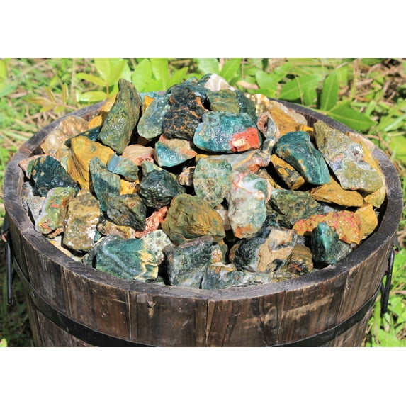 1/4 lb Bulk Lot of Natural Rough Sea Jasper Crystals (Raw Sea Jasper, 4 oz)