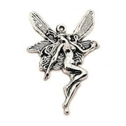 GUERRILLA CHARM 1, 4 or 20 Pieces: Large Silver Fairy Charms, Silver Sprite Charm