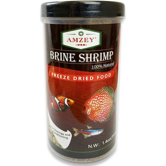 1.4 oz Freeze Dried Brine Shrimp-100% Natural Fish Food, High Protein Brine Shrimp for Betta Fish, Goldfish, Cichlid, Guppy, Turtle