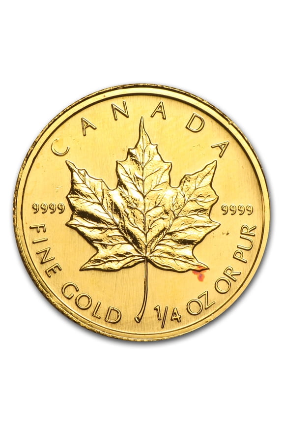 1/4 oz Gold Canadian Maple Leaf (Abrasions)