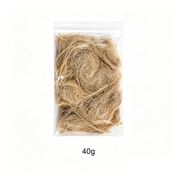 1.4 oz Natural Hemp Fiber Bird Nesting Material Loose Bedding Pad,Mixed Jute Silk Soft Warm Nest Building Supply for Small Birds Parakeets Finche