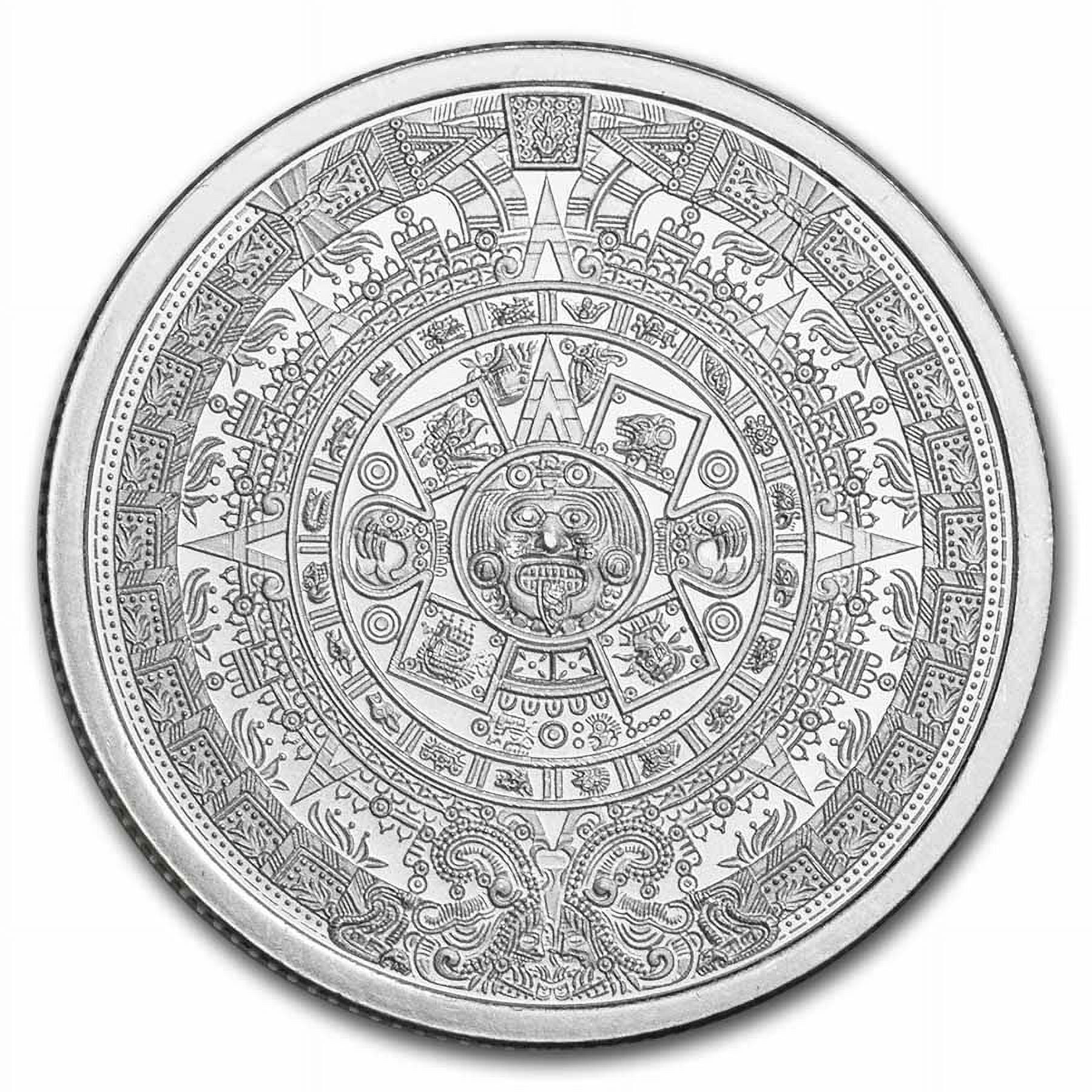 1/4 Ounce Silver Round, Aztec Calendar Sun Stone Design, .999 Fine ...
