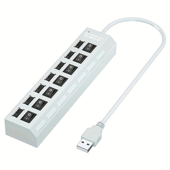 1 4-port/ 7-port USB Connector, Computer Mouse, Keyboard, Memory Card, Independent Switch, Universal Hub