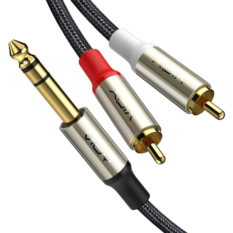 1/4 to Dual RCA Audio Cable Gold Plated Copper Shell