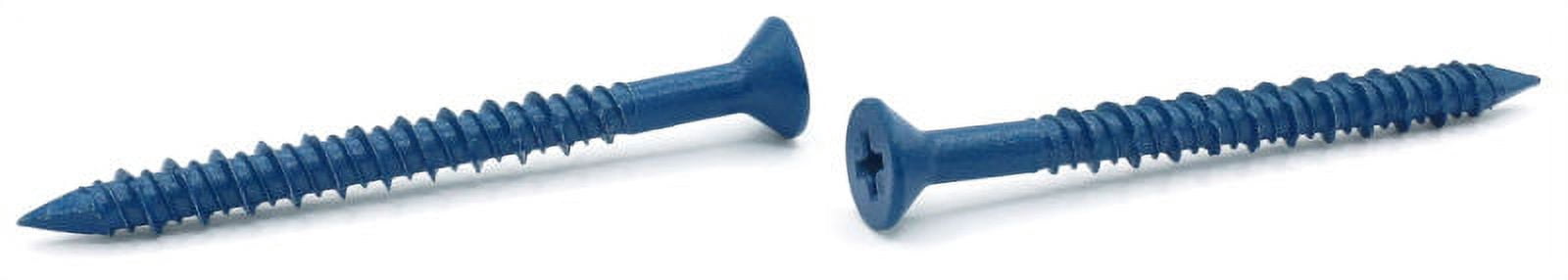1/4" x 1 3/4" Concrete Screws / Phillips / Flat Head / Blue Perma-Seal - 100 Piece Carton