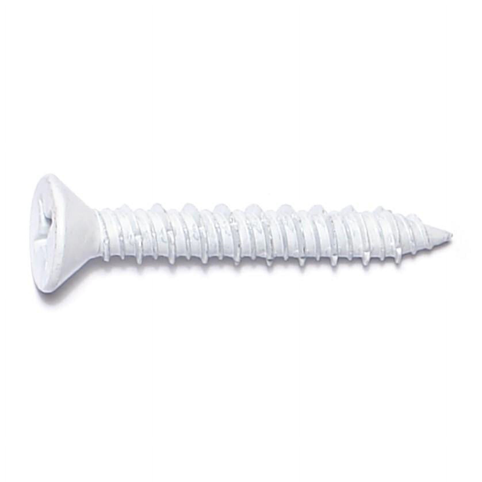 1/4" x 1-3/4" White Phillips Flat Head Concrete Screws (100 pcs.)