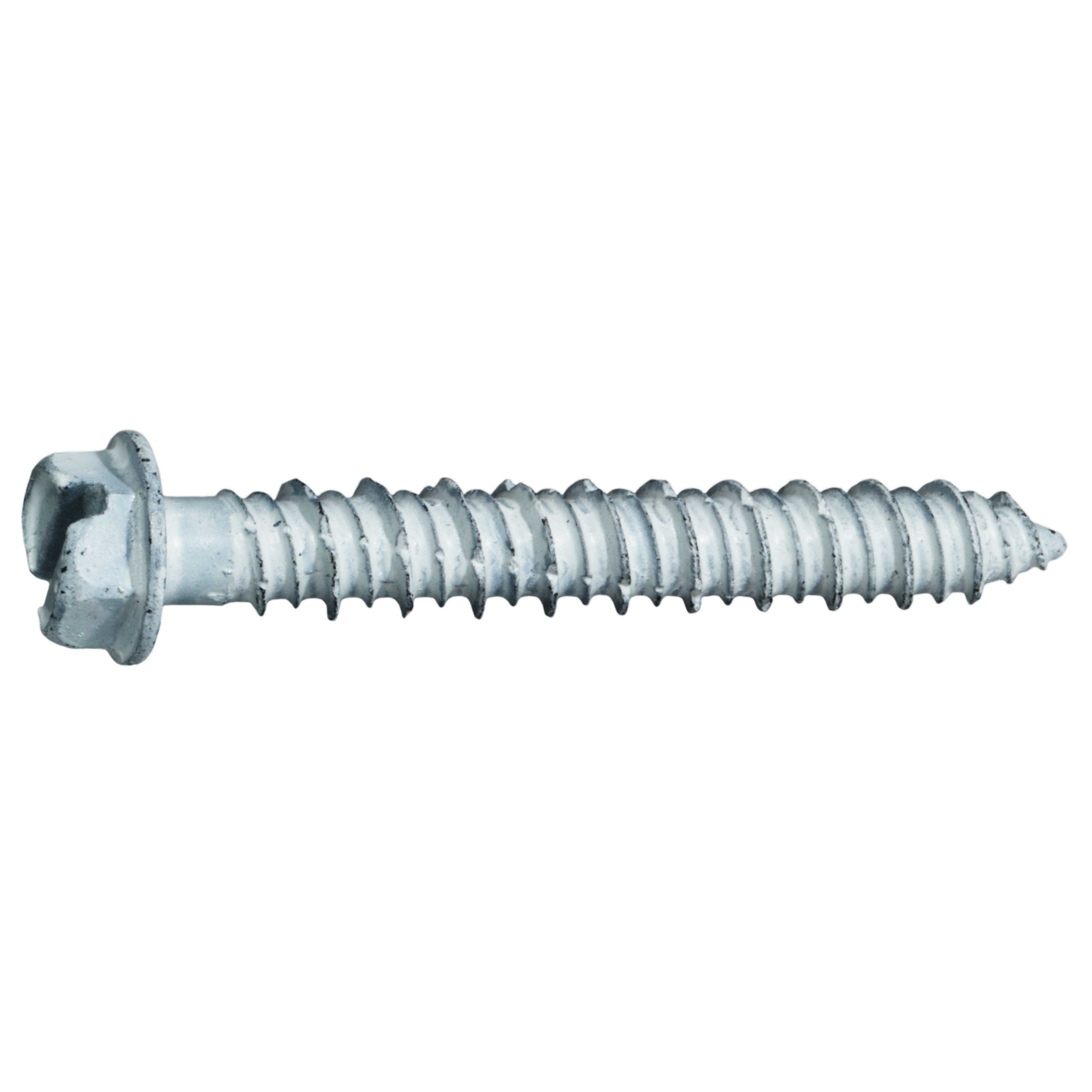 1/4" x 1-3/4" White Ruspert Coated Hex Washer Head Masonry Screws (100 pcs.)