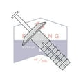 thumbnail image 1 of 1/4" x 1" Plastic Drive-Pin Anchor Rivets | All Nylon 2 Piece | Truss Head | Body: Nylon 6/6 Impact Modified | Pin: Nylon 6/6 Impact Modified - GREY (Quantity: 1000), 1 of 3
