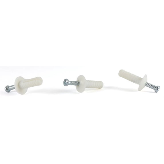 1/4 x 1" Plastic Drive-Pin Anchor Rivets / Steel Pin / Mushroom Head / White Nylon Body - 1000 Piece Carton