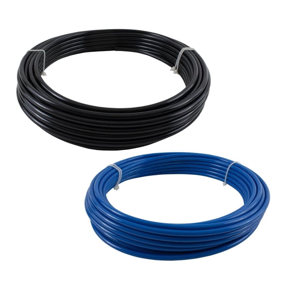1/4" x 100' Heavy Duty Black & Blue Nylon Air Brake Hoses J844 Series - DOT & SAE Approved (2 Pack)