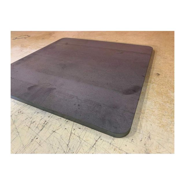 1/4 x 16" x 16" Rounded Corners Steel Plate, A36 Steel, 0.25" Thick