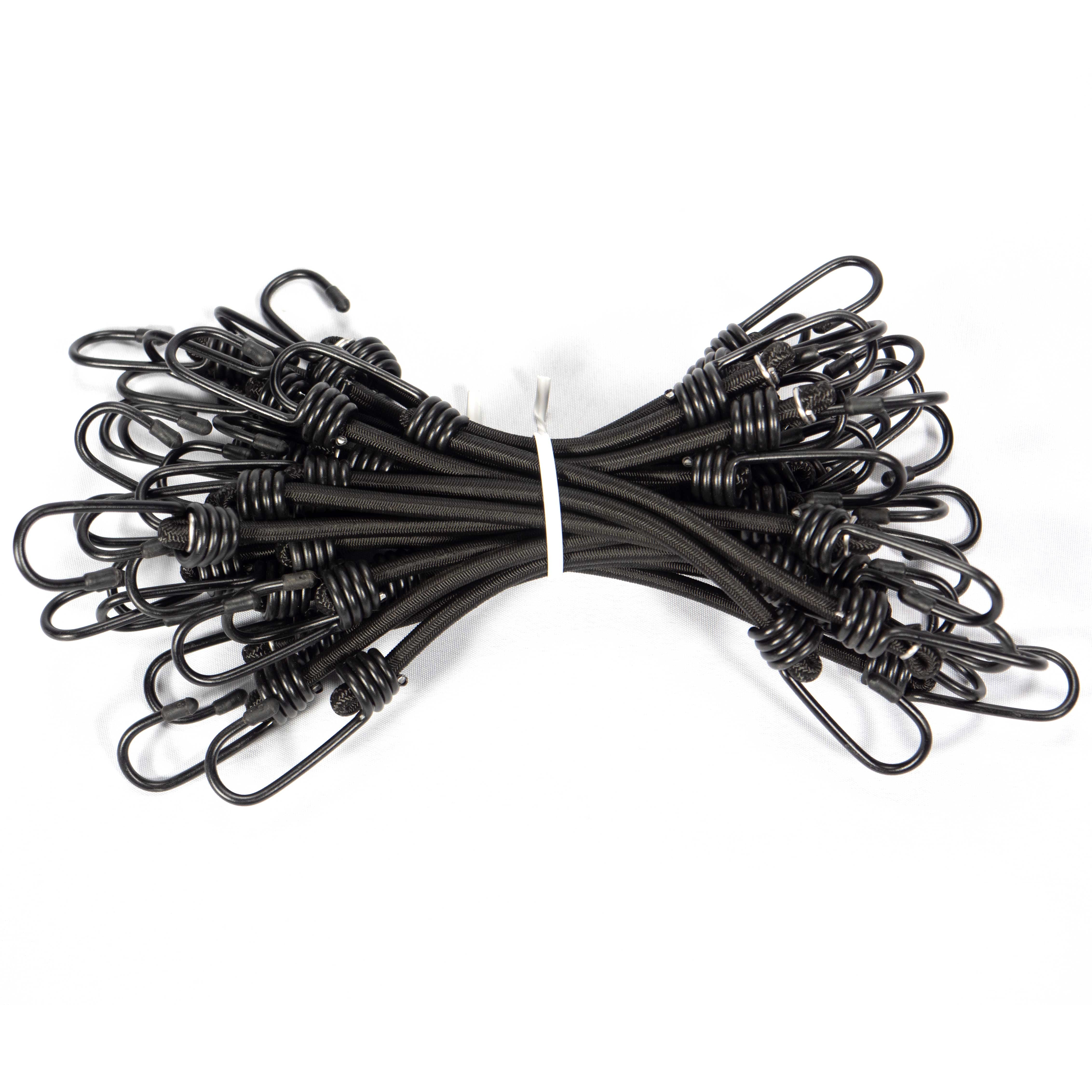 1/4" x 18" Black Bungee Cords (bundle of 25) - 6mm