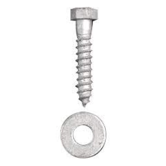 1/4" x 2-1/2" (100 Pack) Galvanized Lag Screw Kit Grade A, Includes: 1/4" USS Flat Washers (100 pc) - Hot Dip Galvanized for Exterior Use - by ,
