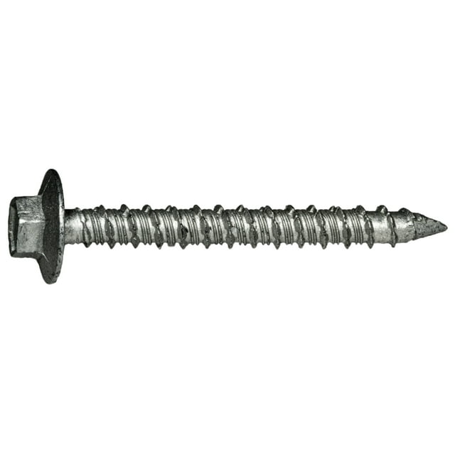 1/4" x 2-1/4" Silver Hex Flange Head Tapcon Masonry Screws (100 pcs.)
