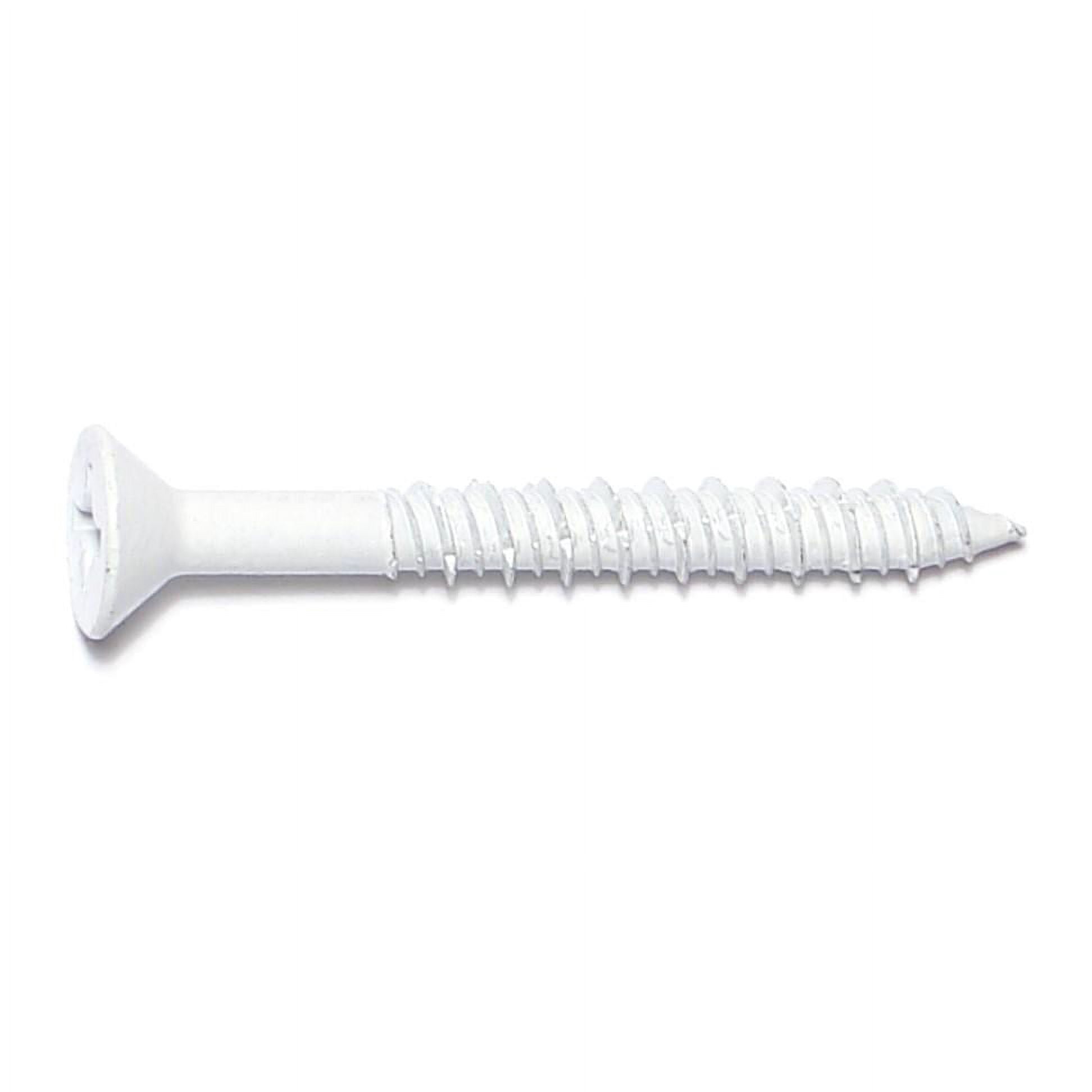 1/4" x 2-1/4" White Phillips Flat Head Masonry Screws (100 pcs.)