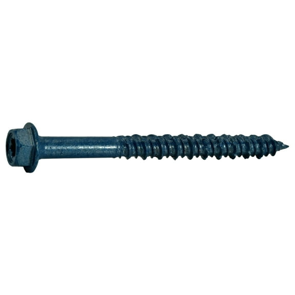 1/4" x 2-3/4" Blue Ruspert Coated Steel Star Drive Hex Washer Head TorqueMaster Masonry Screws
