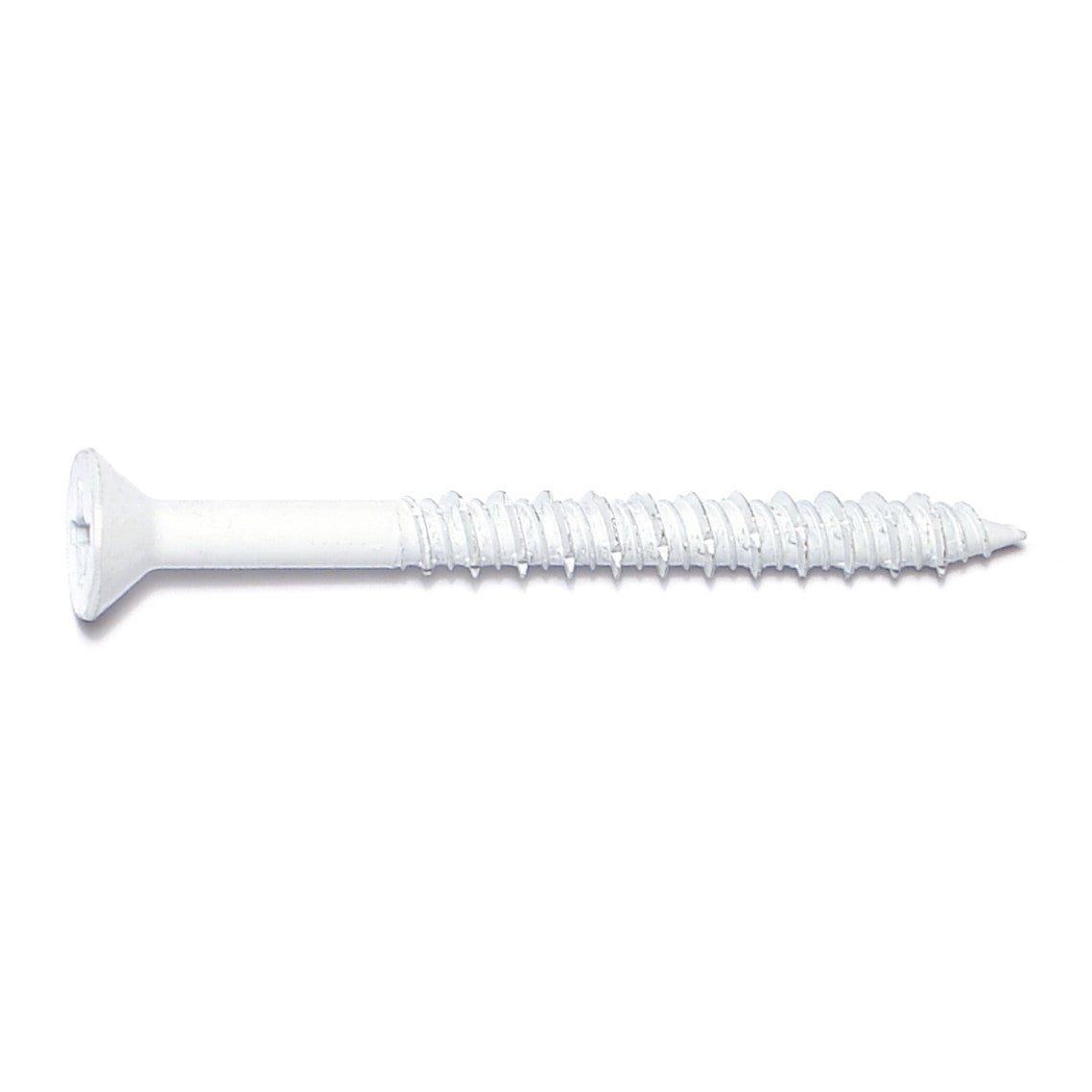1/4" x 2-3/4" White Phillips Flat Head Masonry Screws (100 pcs.)