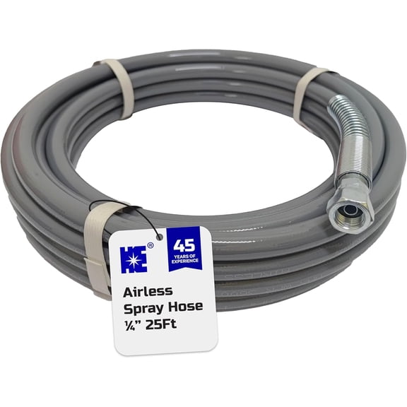 1/4" x 25 feet Airless Sprayer Hose - 3600 PSI Max Pressure, Durable & Universal Fit Whip Hose (R70425F)
