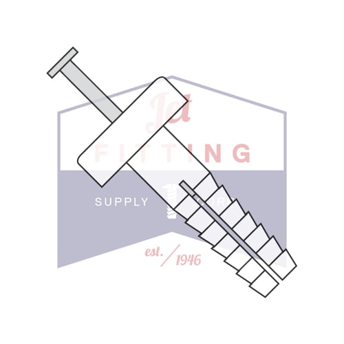 1/4" x 3/4" Plastic Drive-Pin Anchor Rivets | Round Head | Steel Pin - White Nylon Body | Body: Nylon 6/6 Impact Modified | Pin: Carbon Steel, Zinc Plated (Quantity: 1000)