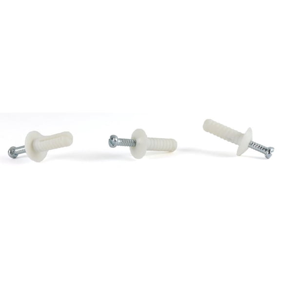 1/4 x 3/4" Plastic Drive-Pin Anchor Rivets / Steel Pin / Truss Head / White Nylon Body - 1000 Piece Carton