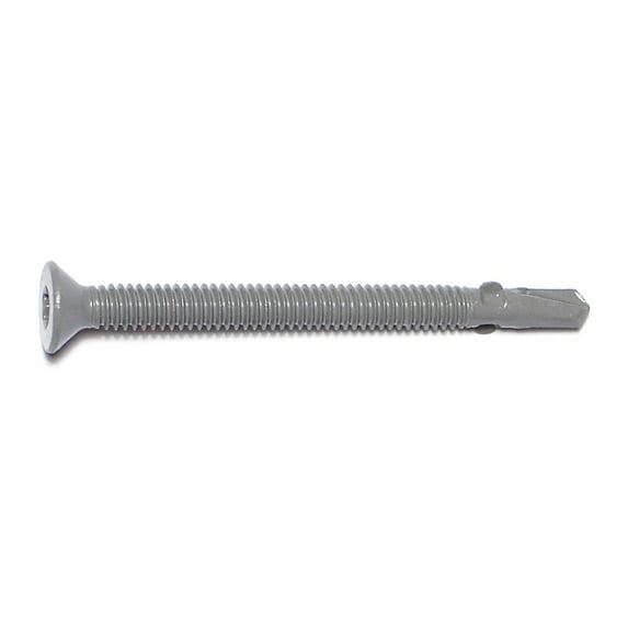 1/4 x 3" Gray Ruspert Coated Steel Star Drive Flat Head Self-Drilling Screws with Wings SSFGR-056