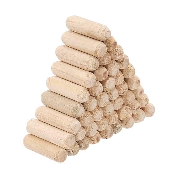 Uxcell Wood Dowel Pins Fluted Wooden Dowel Pin Beveled Groove for Furniture Art Crafts Projects 6 x 20mm 60