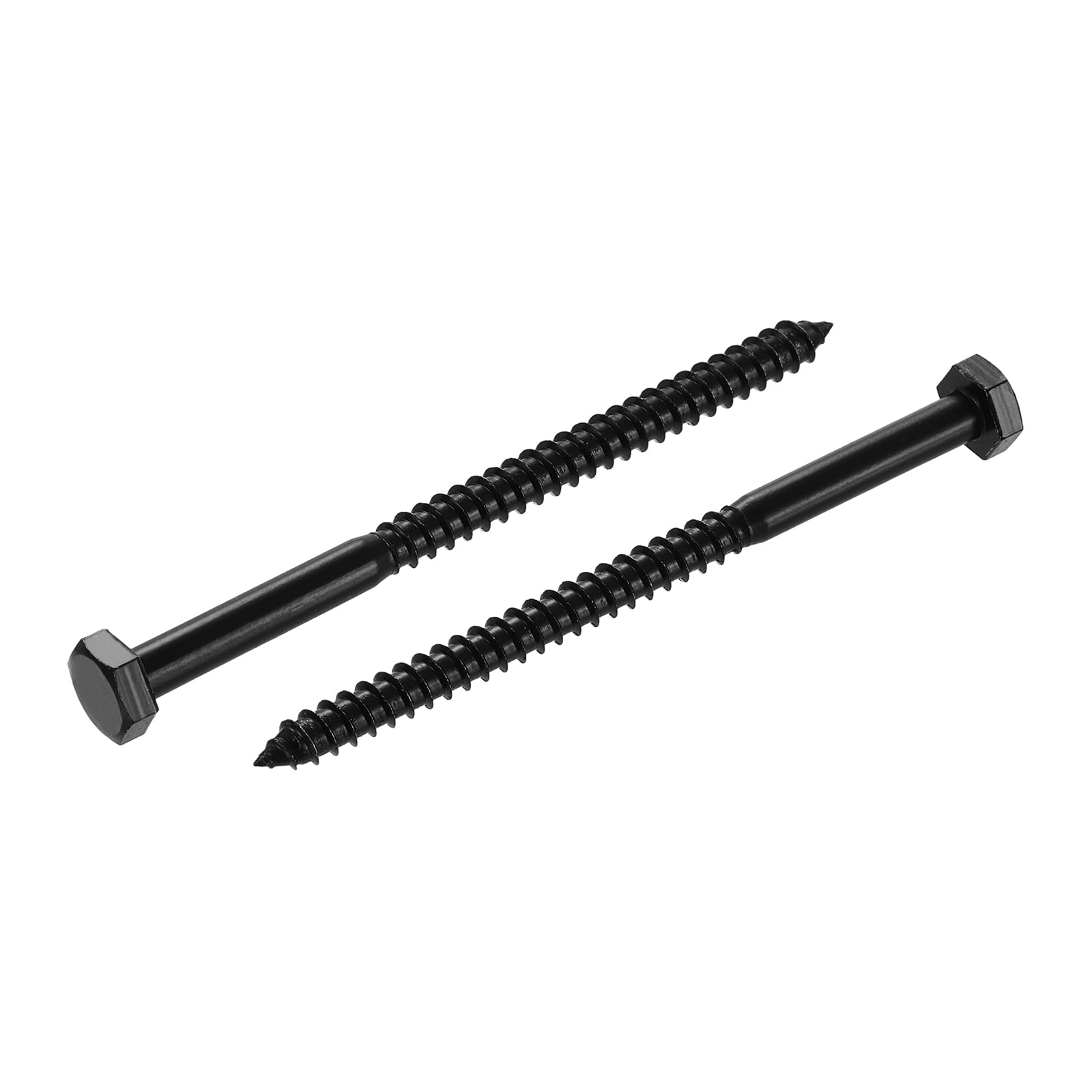 1/4" x 4" Hex Head Lag Screws Bolts, 20 Pack 304 Stainless Steel Hexagon Head Lag Bolt Wood Screws, Partial Thread, Black Zinc Plating