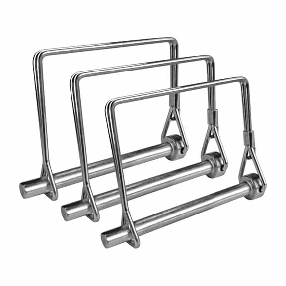 1/4" x 4" Square Safety Coupler Pins, Square Locking Pins, Safety Lockings Pins, Right Angle Trailer Pin Buckles, Iron Fence Pins, Cage Door Axle Locking Pins (3 Pack)$$Hardware