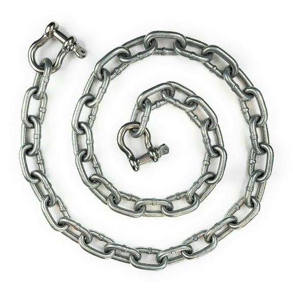 1/4" x 4ft Marine Anchor Chain with Shackles, Anti-Rust, Grade 43 Lead Chain for Boats, Fishing, Sailing Use, Made In USA