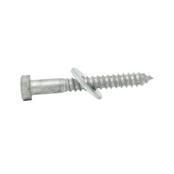 1/4" x 6" Hot Dipped Galvanized Lag Screws w/Flat Washers, Grade A, Quantity 50- by Fastener Depot, LLC