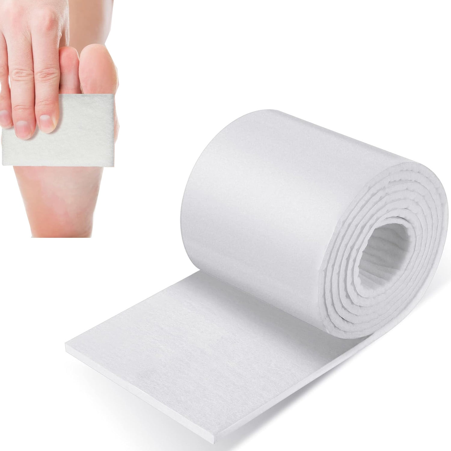 Adhesive Felt Sheet,Bexikou 0.2" x 6" x 2.2 Yard Felt Roll with Adhesive Backing,Felt Padding for Orthopedic Cushioning, Foot Pain Relief & Support (1 Roll)