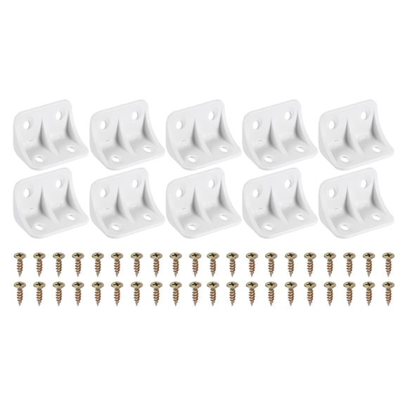 1.4"x0.9"x0.9" Plastic Corner Braces, 10 Pcs L-Shape Shelf Support Brackets Nylon Angle Brackets, White