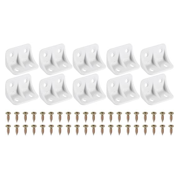 1.4"x0.9"x0.9" Plastic Corner Braces, 30 Pcs L-Shape Shelf Support Brackets Nylon Angle Brackets, White