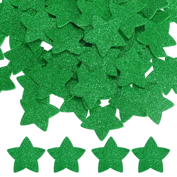 1.4"x1.4" Star Foam Stickers, 120Pcs EVA Self Adhesive Glitters Foam Shape Sticker Craft Supplies for Scrapbook Card DIY Making Home Decor, Green