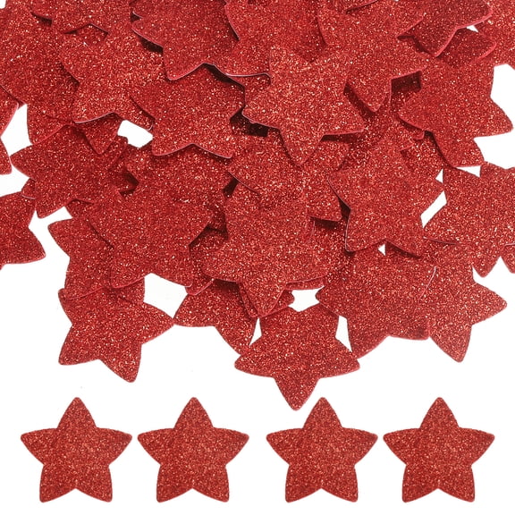 1.4"x1.4" Star Foam Stickers, 240Pcs EVA Self Adhesive Glitters Foam Shape Sticker Craft Supplies for Scrapbook Card DIY Making Home Decor, Red