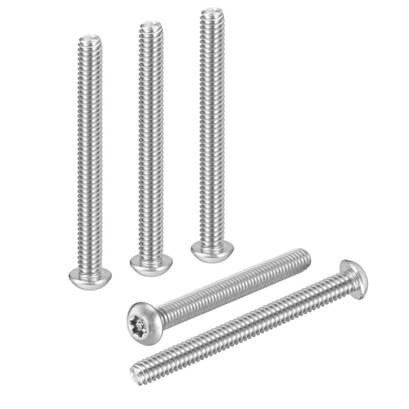 1/4"x2-1/2" Pan Head Torx Security Screw - 10Pack - Good for Machinery - 304 Stainless Steel Tamper Proof Torx Security Fasteners - Silver Tone