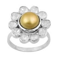 thumbnail image 1 of Mooneye 1.40 CTW Diamond Polki Golden Pearl Cocktail Ring 925 Sterling Silver Women Gifts Jewelry, 1 of 5