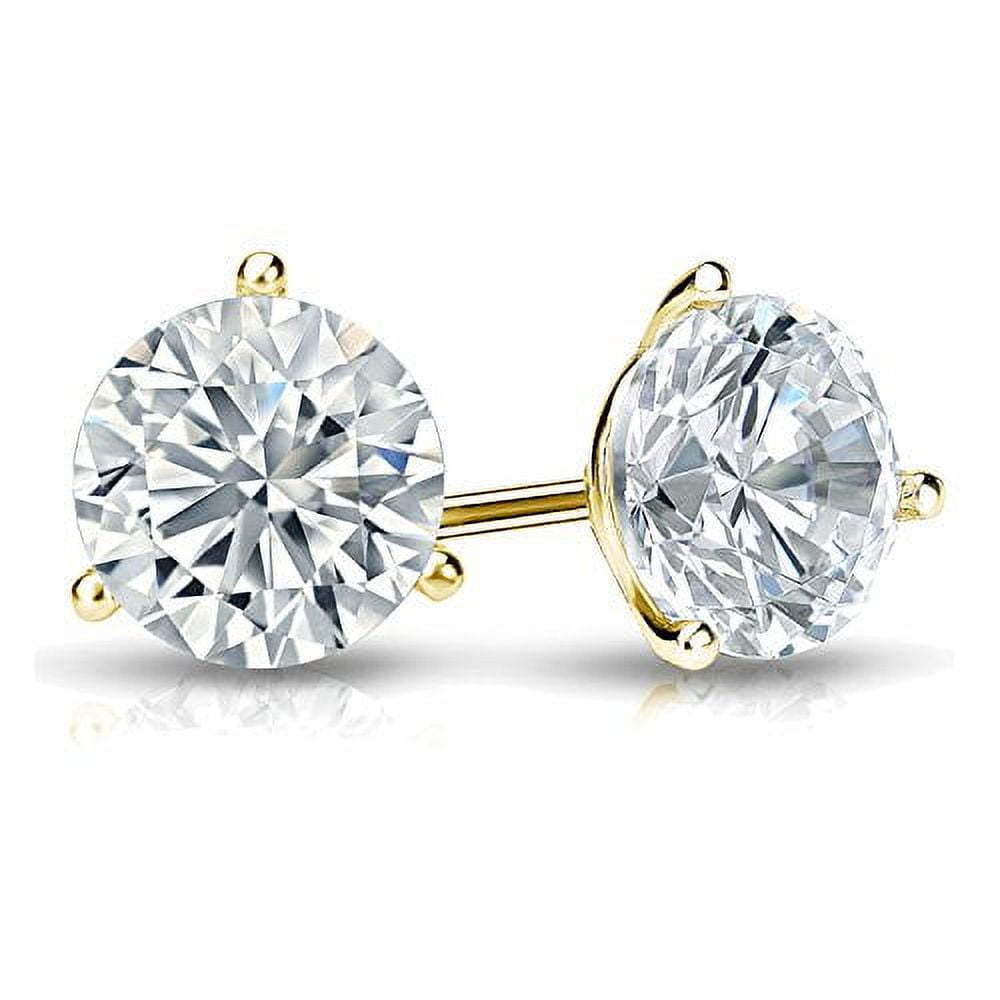 1.40 Carat Lab Grown Diamond Stud Earrings in 14k Yellow Gold