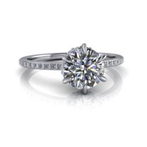 1.40 Ct Brilliant Cut Round Natural Moissanite Diamond Engagement Rings For Women Fine 14K White Gold