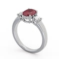 thumbnail image 1 of 1.40 Ct Oval Cut Red Ruby Real Diamond Wonderful Three Stone Ring for Engagement 14K White Gold Size 4.5, 1 of 7